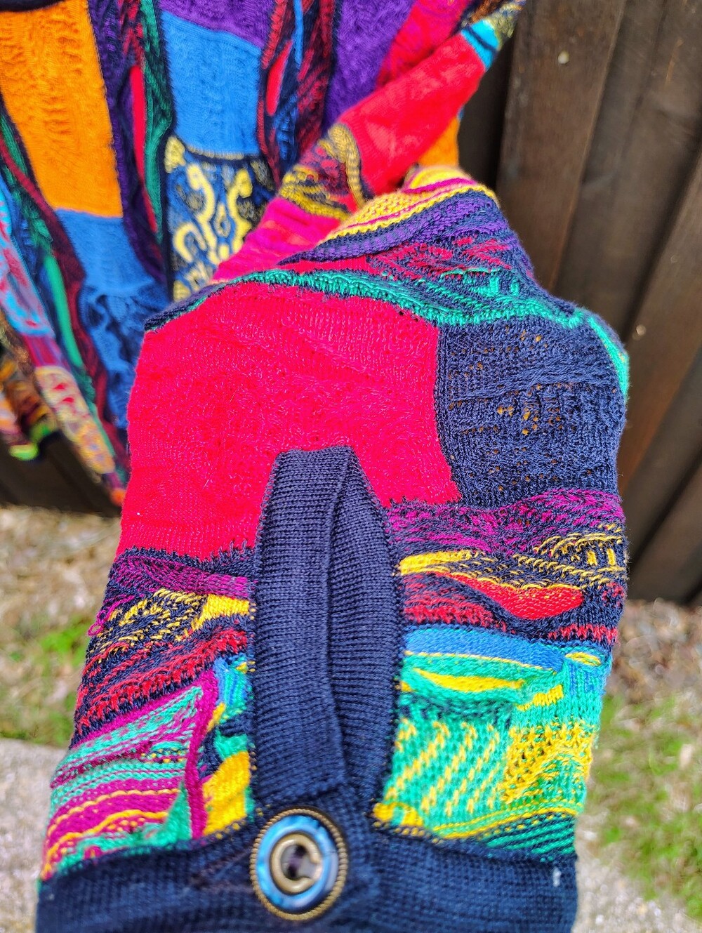 RARE Patchwork COOGI Knit Sweater - Picture 6 of 7